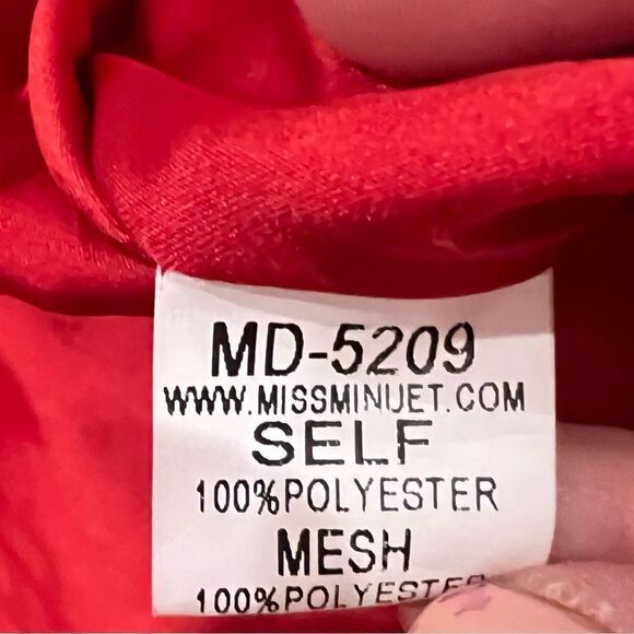 Minuet One shoulder red and gold cocktail dress - Picture 7 of 7